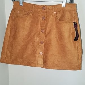 Suede mini skirt